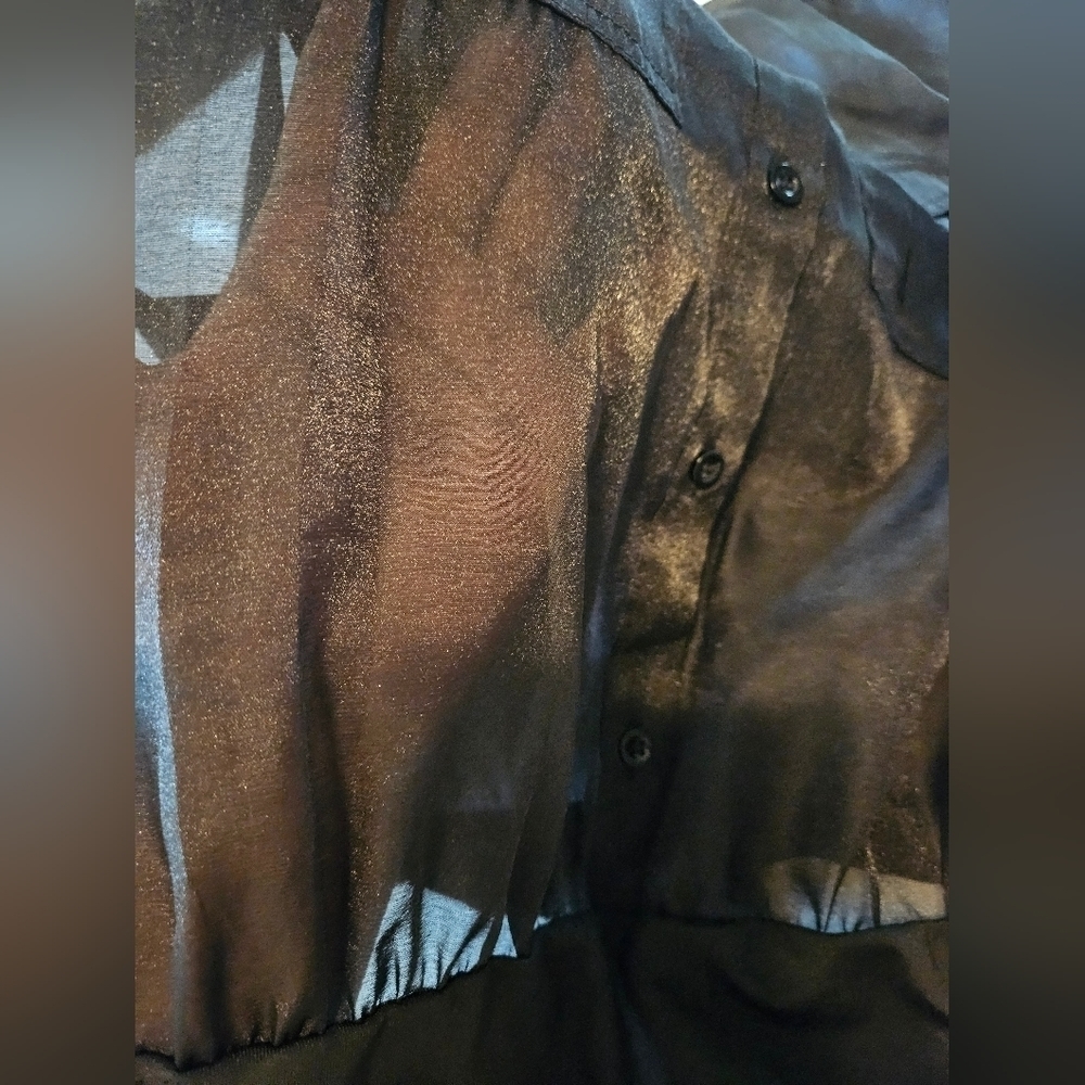 Ferriano Black Bodysuit size Large long sleeve sheer. - Picture 15 of 16